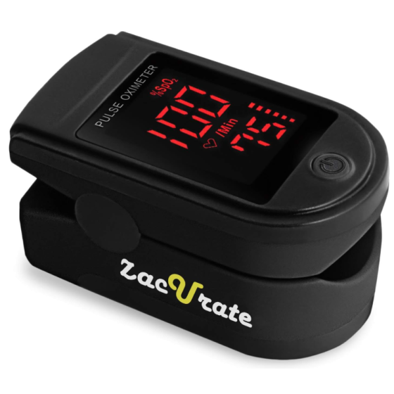 Zacurate 500 Series Fingertip Pulse Oximeter Blood Oxygen Saturation Monitor with Silicon Cover, Batteries and Lanyard (Royal Black)