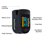 Zacurate 500 Series Fingertip Pulse Oximeter Blood Oxygen Saturation Monitor with Silicon Cover, Batteries and Lanyard (Mystic Black - OLED)