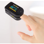 Zacurate 500 Series Fingertip Pulse Oximeter Blood Oxygen Saturation Monitor with Silicon Cover, Batteries and Lanyard (Mystic Black - OLED)