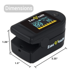 Zacurate 500 Series Fingertip Pulse Oximeter Blood Oxygen Saturation Monitor with Silicon Cover, Batteries and Lanyard (Mystic Black - OLED)