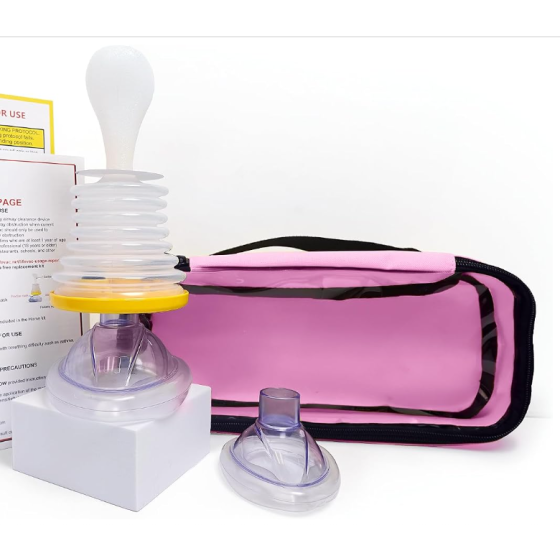 LifeVac Pink Travel Kit - Portable Suction Rescue Device, First Aid Kit for Kids and Adults, Portable Airway Suction Device for Children and Adults