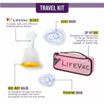 LifeVac Pink Travel Kit - Portable Suction Rescue Device, First Aid Kit for Kids and Adults, Portable Airway Suction Device for Children and Adults